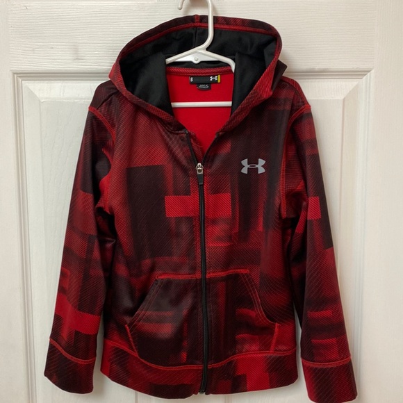 Under Armour Other - Under Armour Red Zip-Up Jacket with Hood